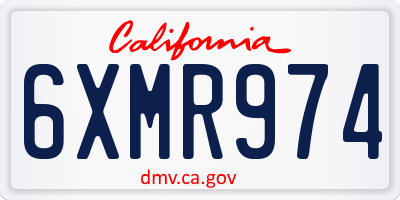 CA license plate 6XMR974