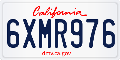 CA license plate 6XMR976