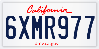 CA license plate 6XMR977