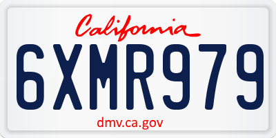 CA license plate 6XMR979