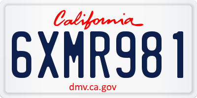 CA license plate 6XMR981