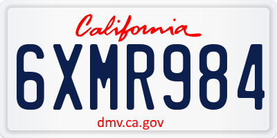 CA license plate 6XMR984