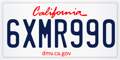 CA license plate 6XMR990