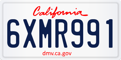 CA license plate 6XMR991