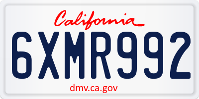 CA license plate 6XMR992