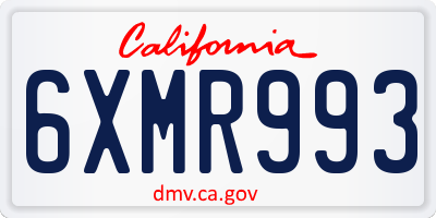 CA license plate 6XMR993