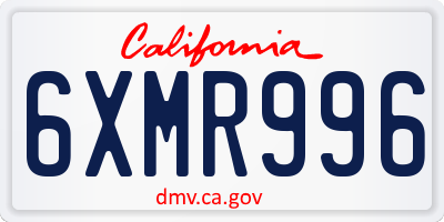 CA license plate 6XMR996