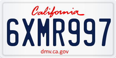 CA license plate 6XMR997