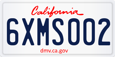 CA license plate 6XMS002