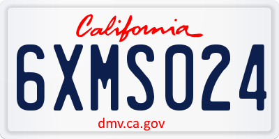 CA license plate 6XMS024