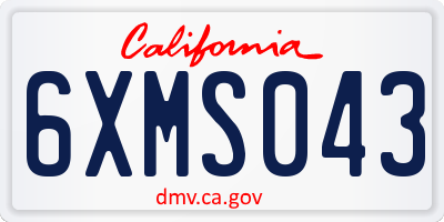 CA license plate 6XMS043