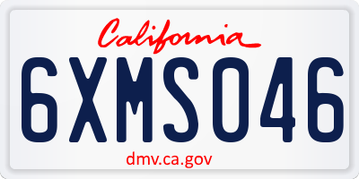 CA license plate 6XMS046