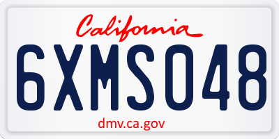 CA license plate 6XMS048