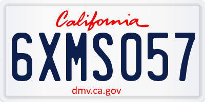 CA license plate 6XMS057