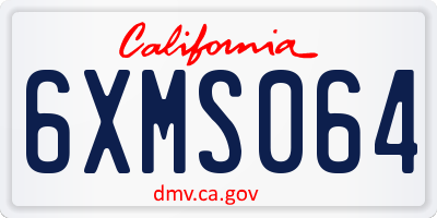 CA license plate 6XMS064