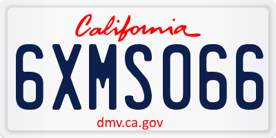 CA license plate 6XMS066