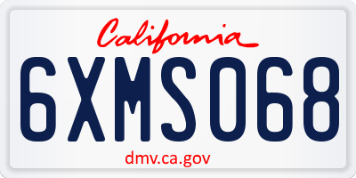 CA license plate 6XMS068