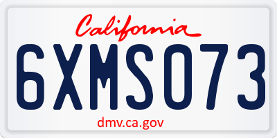 CA license plate 6XMS073