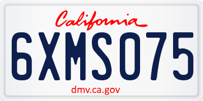 CA license plate 6XMS075