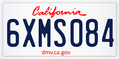 CA license plate 6XMS084