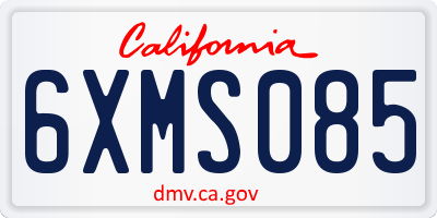 CA license plate 6XMS085