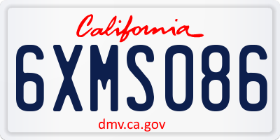CA license plate 6XMS086