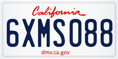 CA license plate 6XMS088