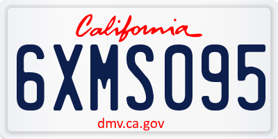 CA license plate 6XMS095