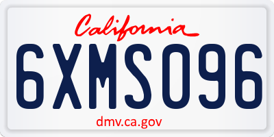 CA license plate 6XMS096
