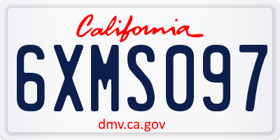 CA license plate 6XMS097