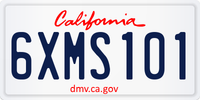 CA license plate 6XMS101