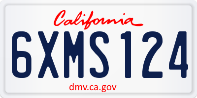 CA license plate 6XMS124