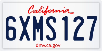 CA license plate 6XMS127