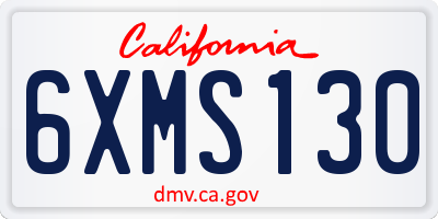 CA license plate 6XMS130