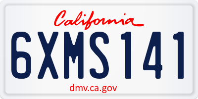 CA license plate 6XMS141