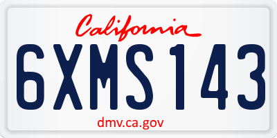CA license plate 6XMS143