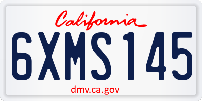 CA license plate 6XMS145