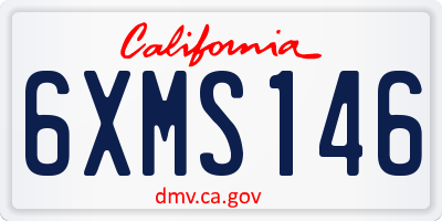 CA license plate 6XMS146