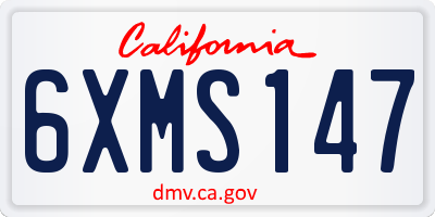 CA license plate 6XMS147