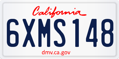 CA license plate 6XMS148