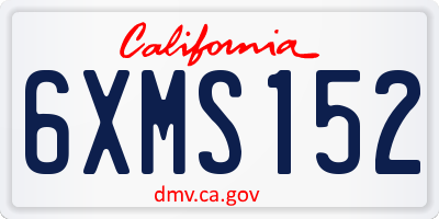 CA license plate 6XMS152