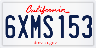 CA license plate 6XMS153