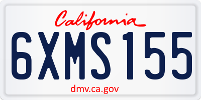 CA license plate 6XMS155