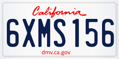 CA license plate 6XMS156
