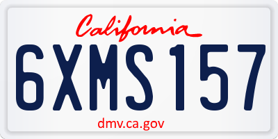 CA license plate 6XMS157