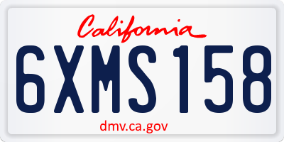 CA license plate 6XMS158