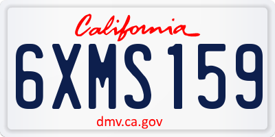 CA license plate 6XMS159