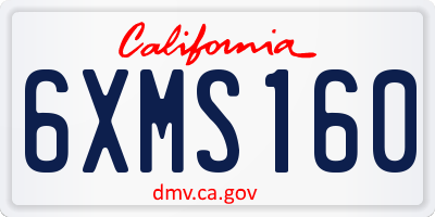 CA license plate 6XMS160