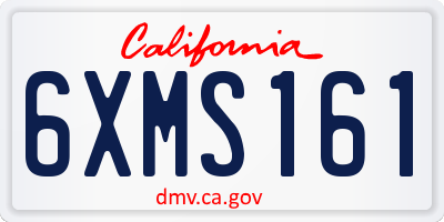 CA license plate 6XMS161