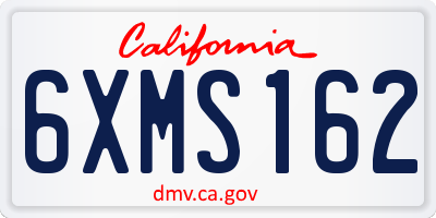 CA license plate 6XMS162